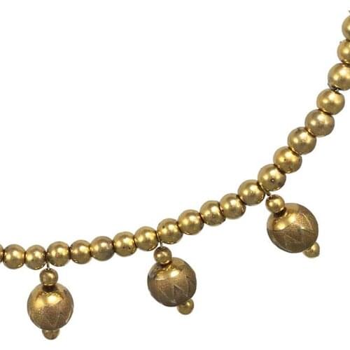 Necklace 24k Gold Painted Glass Beaded Handmade Woman Fashion Jewelry Made In Turkey N1397