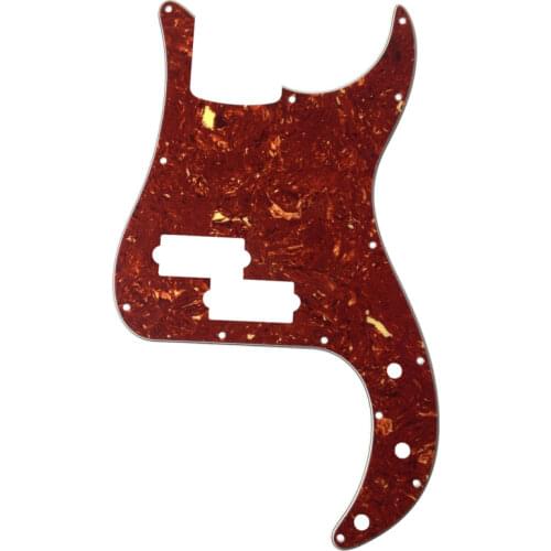 Pleroo Custom Guitar Parts - For US P Bass Guitar Pickguard Scratch Plate , 4 Ply Red Tortoise