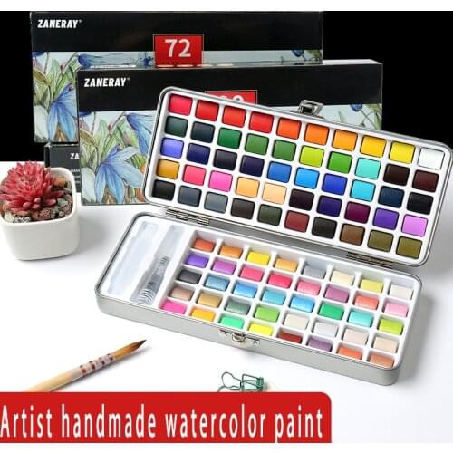 Portable pearlescent color fluorescent color watercolor painting solid watercolor paint set art supplies