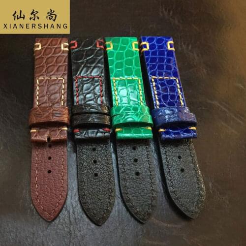 New Handmade Alligator Watchbands Genuine Leather Belt Custom Universal Strap 20MM 22MM 24MM Luxury Crocodile Skin Watch Band 19