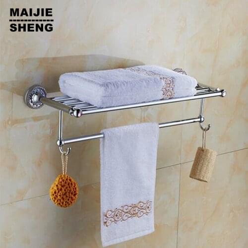 Pink crystal chrome bathroom towel rack bathroom shelf towel holder Double towel rack holder bathroom accessories