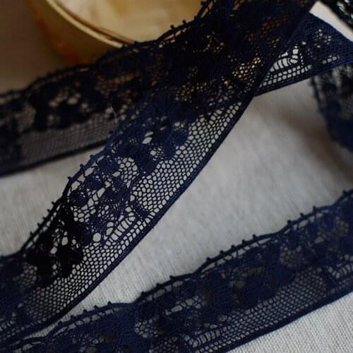 30Yards Navy Blue Lace Trim Hometexile Cloth Embellishments DIY Patchwork Crafts Lace Trims Scrapbooking Free Shipping