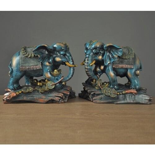 European elephant ornaments auspicious Nafu auspicious a pair of elephant handicraft shops home living room ornaments