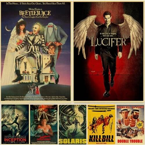 WTQ Classic Movie Lucifer/Kill Bill/Pulp Fiction Canvas Painting Retro Posters Wall Decor Wall Art Picture Room Decor Home Decor