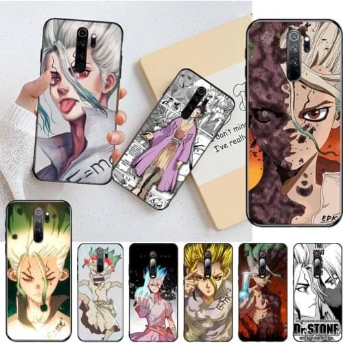 YJZFDYRM Anime Dr. Stone Senku Ishigami Custom Soft Phone Case for Redmi Note 9 8 8T 8A 7 6 6A Go Pro Max Redmi 9 K20