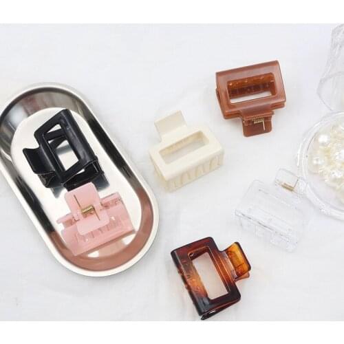 Square Acetate Acrylic INS Korean Hair Clips Girls Hairpins Crab Claws Clamp Hair Accessories for Women Banana Grips Slid T1444