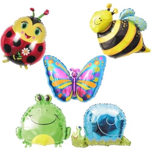 1pc Cute Cartoon Animal Foil Balloon for Birthday Party Anniversary Graduation Decoration Kid Gift, Ladybug/Butterfly/Frog/Snail