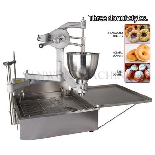 110V 220V Commercial Donut Machine with Flower, Round, Ball Shape three kinds mould