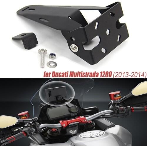 2013 2014 For Ducati Multistrada 1200 Motorcycle GPS Phone Holder Stand Bracket USB Charger GPS Moto
