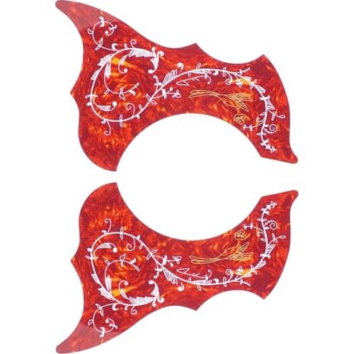 2x 40 41in Folk Guitar Pick Guards Left-Handed Right-Handed Instrument Red