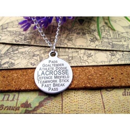 3pcs/lot Fashion stainless steel necklace "LACROSSE" Charms Pendant necklace jewelry Gift more style for choosing