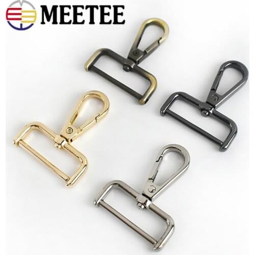 4/10pcs Meetee 32/38mm Metal Belt Buckles Removable Screw Lobster Carbiner Swivel Trigger Clips Snap Hook DIY Bags Accessories