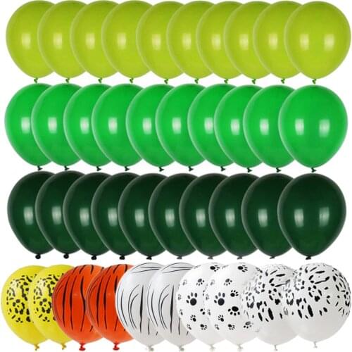 40pcs a pack balloon suit olive latex ballon jungle safari animals themed party backdrops baloon garland arches boys birthday