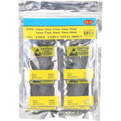 500Pcs/Bag Watch Rubber O-Ring 0.8MM 31-40mm XL Waterproof Watch Back Gasket Seal Washers Watch Repair Tool for Back Case Cover