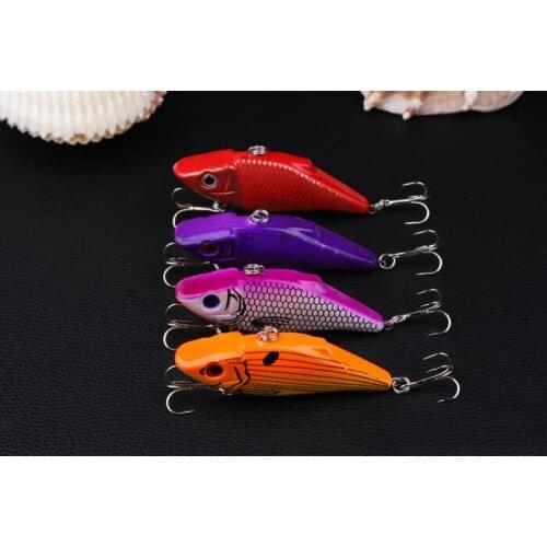 8pcs Hard Vibration Fishing Lure 6# Hook 7cm 10.5g Sinking Fishing Lure Crankbait Vibe Rattle Hook Bass Bait Vibra Lures