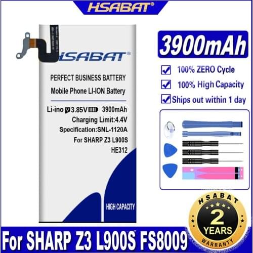 HSABAT HE312 HE309 3500mAh Battery for SHARP Z3 L900S FS8009 Batteries