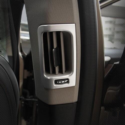 For volvo XC60 2009-17 Accessories Stainless Steel Air Conditioning Vent Cover Interior Bashboard Outlet Frame Decor Sticker