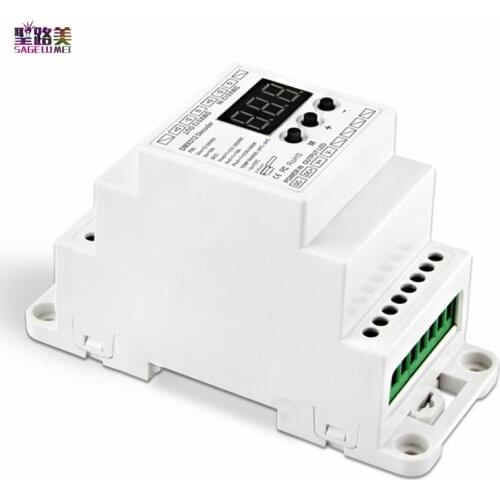 BC-831-DIN DC12V 24V DIN Rail 10A*1CH Constant voltage CV PWM DMX512 1990 1 channel LED Decoder for led strip light tape ribbon