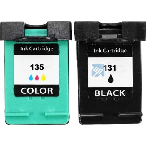 UP brand 2pcs Ink Cartridge compatible For HP 131 135 for hp Photosmart 2710,2610,325 ,PSC2355 Deskjet 460se,5943,5940