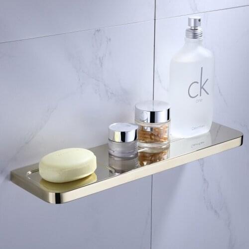 Bathroom Shelves Holder Chrome/Black/Gold Solid Brass Soap Basket Bath Shower Shelf Rack Bathroom Accessories Drill