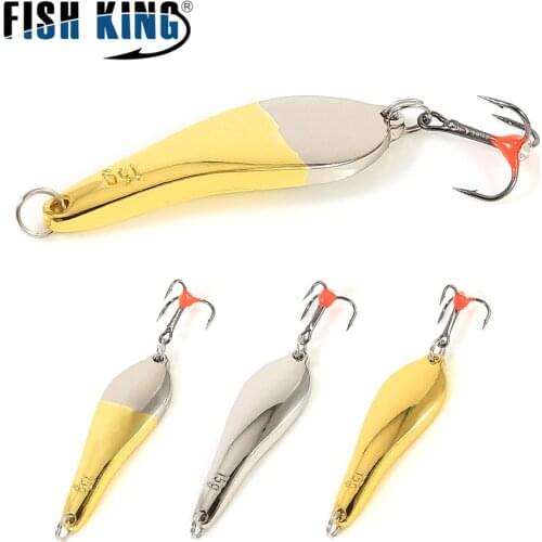 FISH KING Winter Ice Fishing Lure Jig Balancers Artificial Bait Gold Silver Metal Accessories Spoon Wobblers Bass Pike Hard Lure