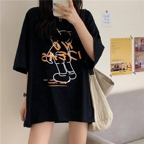 Cotton Cute Tshirt Streetwear Summer Oversized T Shirt Women Harajuku Short Sleeves Tops Tee Hip Hop Tie Dyed Tshirt Funny