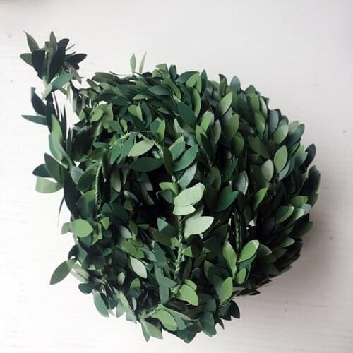 7.5M Garland Green Leaf Artificial Iron Wire Flower Vine Rattan for Wedding Party & Car DIY Christmas Decoration Gifts