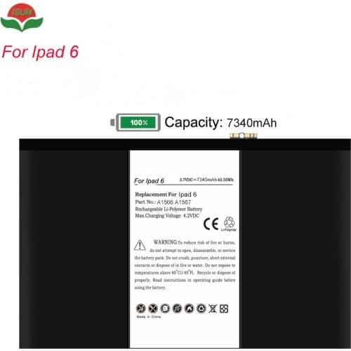 ISUN 5pcs/lot Replacement Battery For ipad6 for iPad air2 A1547 for iPad air 2 A1547 7340mAh battery