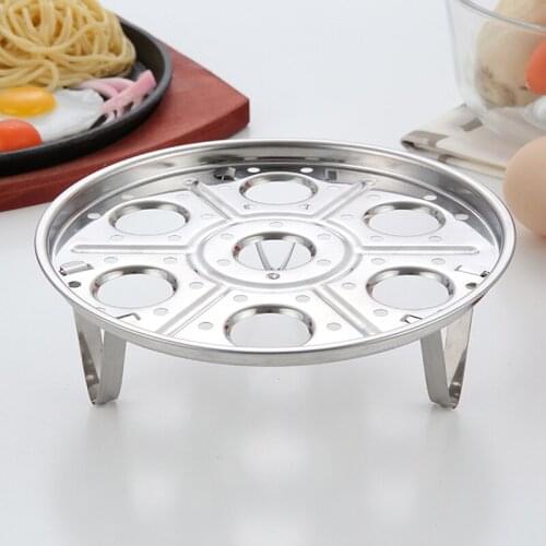 Quality Stainless Steel 7 Holes Boiled Egg Holder Egg Steamer Rack Egg Holder Steam Eggs Holder Steamed Bun Rack Kitchen Tools