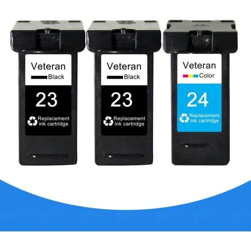 Veteran 3pk Ink Cartridge For Lexmark 23 24 Black/Color Ink Compatible for Lexmark Z1410 Z1420 X3530 X3550 X4530 X4550 printer