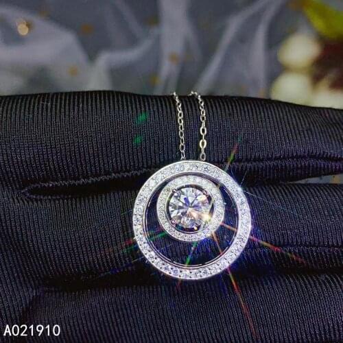 KJJEAXCMY boutique jewelry 925 sterling silver inlaid Mosang Diamond Two wear ladies pendant support detection trendy