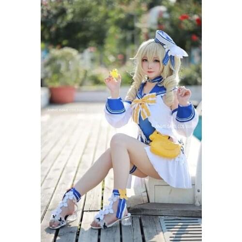 Genshin Impact Barbara Cosplay Costumes Animation Swimsuit COS Halloween Party Role Play Anime Costume In Stock for Lady Adult