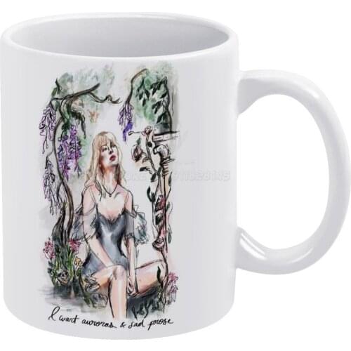 The Lakes White Mug 11 Oz Funny Ceramic Coffee/Tea/Cocoa Mug Unique Gift The Lakes Music Flowers Elaborate Floral Sketch