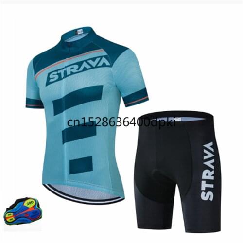 Anti-UV 2021 STRAVA Summer Cycling Jersey Pro Team MTB Uniform Bicycle Clothing Breathable Men Short Sleeve shirt Bike