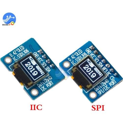 0.42 inch OLED LCD Screen Display Module 72*40 I2C IIC/SPI Interface 16Pin SSD1306 Driver Screen Controller Module
