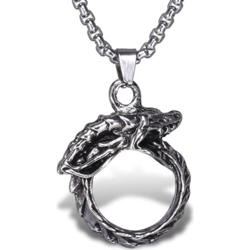 Myth Amulet Pendant The Dragon of Norwegian Mythology Men Necklace Motorcycle Party Steampunk Vintage Dragon Necklace Jewelry