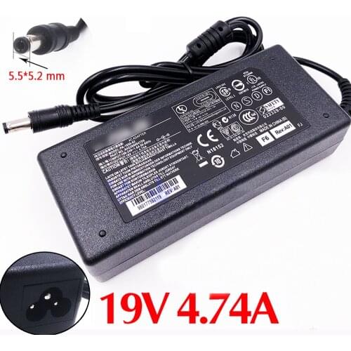 New 19V 4.74A 5.5*5.2mm Adapter Power Charger For Asus X84H X84L X85S X88S X88V N53S/J Supply Cord