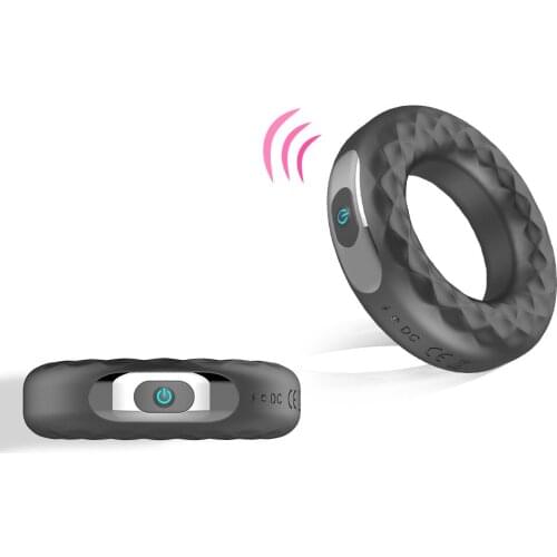 New USB Charge Silicone Penis Ring Vibrator Vibrating Cock Rings Delay Ejaculation Erection Long Lasting Erotic Sex Toy for Men