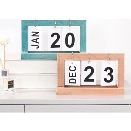 New Countdown Calendar Creative Decoration Wooden Page Flip Desk Calendar Diy Natural Wooden Calendars