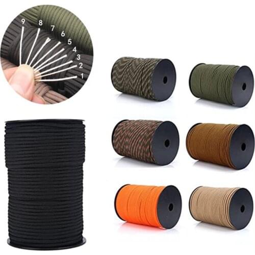 9 Core 4mm Paracord Parachute Cord Outdoor Emergency Rescue Safety Rope Multifunctional Climbing Camping Rope Hiking Clothesline