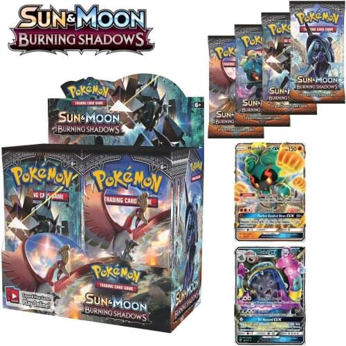 324 pcs Pokmon CardsPokemon TCG: Sun & Moon Burning Shadows Sealed Booster Box(Pack of 36) Game Kids Collection Toys Gif