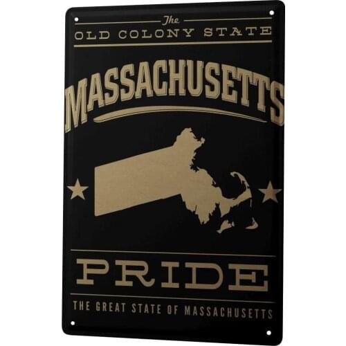 SINCE 2004 Tin Sign Metal Plate Decorative Sign Home Decor Plaques Adventurer Massachusetts Pride