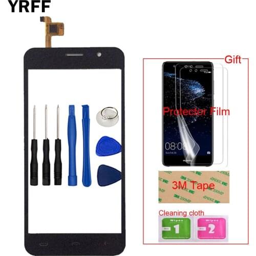 5.0'' Mobile Touch Glass TouchScreen For Homtom HT16 HT 16 Touch Screen Front Glass Digitizer Panel Sensor Tools +Protector Film