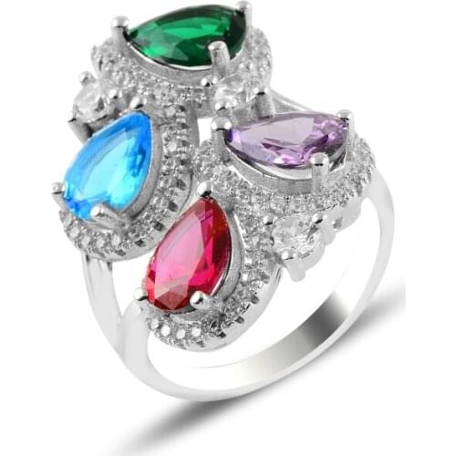 Silver 925 Sterling Zircon Stone Ring