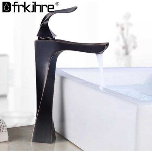 Bathroom Basin Faucet Black Nickel Waterfall Faucet Finish Brass Faucet Hot Cold Water Toilet Crane Deck Mounted Mixers Tap