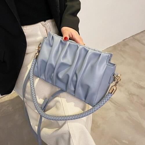 Sac Short Handles PU Leather Underarm Crossbody Bag for Women 2021 Summer Fashion Luxury Brand Trendy Baguette Shoulder Handbags