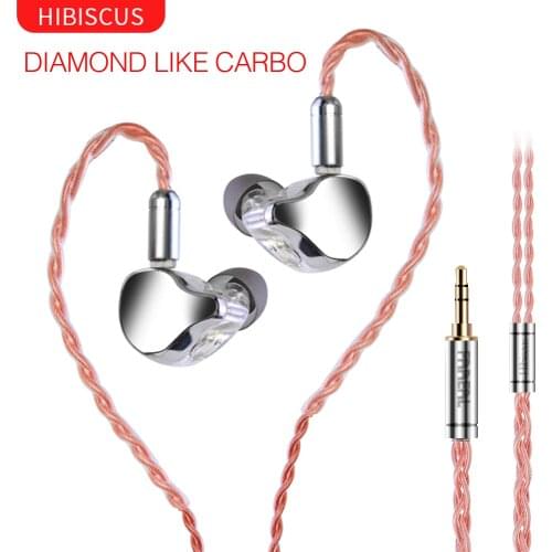 In Stock FAAEAL Hibiscus Diamond Like Carbon Diaphragm Dynamic HIFI In Ear Earphone Monitor Stage IEM Earbud Plating Metal