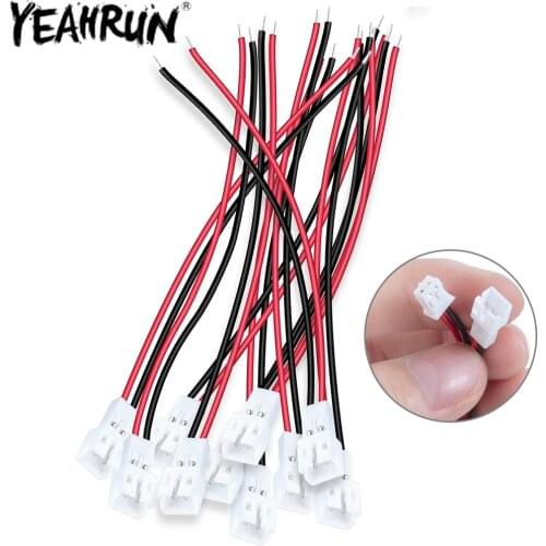 YEAHRUN 10PCS PH2.0-2P Male and Female Connector Cable with Wire 96mm for 1:24 Axial SCX24 RC Car Battery Upgraded Parts