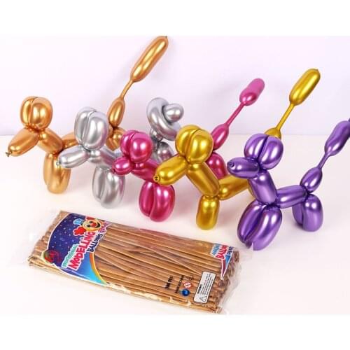 10/20/50pcs Metallic Balloons DIY Strip Long Shape Balloon Tying Twist Modeling Balloon for Birthday Wedding Christmas Party