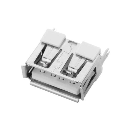 10Pcs New USB 2.0 Female Type A 4 Pin PCB Connector 180 Degree DIY